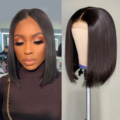 Bob Straight Lace Front Wig 16 Inch Human Hair