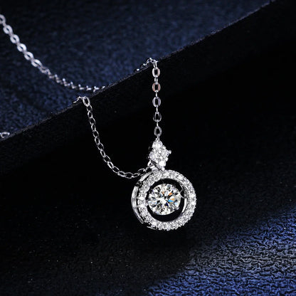 Moissanite Pendant Necklace for Women in Sterling Silver