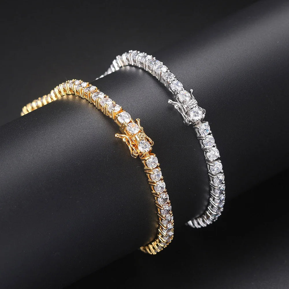 Moissanite Tennis Bracelet 2-6.5mm Rose Gold Silver