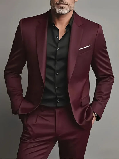 Slim Fit Black Tuxedo Suit Set for Men