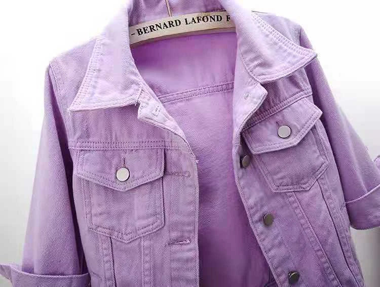 Women Cotton Denim Jacket Casual Spring Autumn Coat