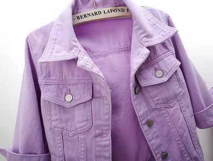 Women Cotton Denim Jacket Casual Spring Autumn Coat