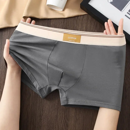 Men's Cotton Boxer Shorts 3Pcs Solid Color Set