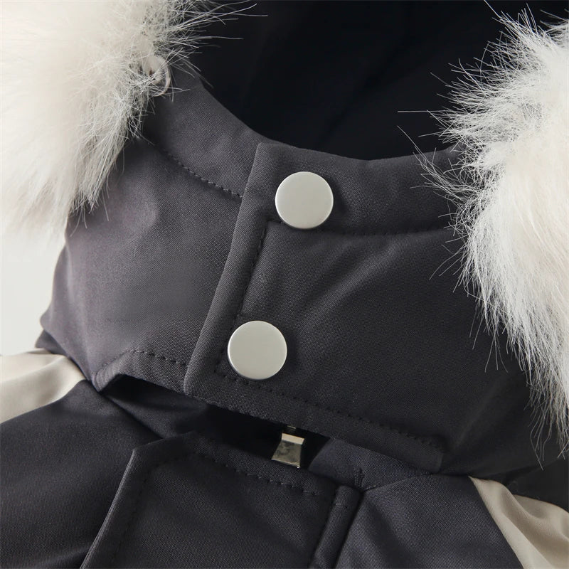 Winter Baby Ski Suit Plus Velvet Jumpsuit Waterproof