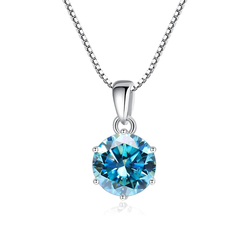 Moissanite Pendant Necklace 925 Sterling Silver Women