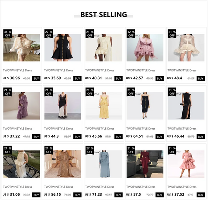 TWOTWINSTYLE V Neck Long Sleeve Mini Dress for Women