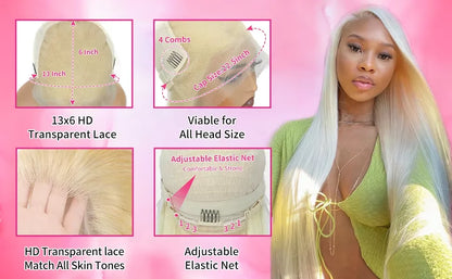 250% Density Honey Blonde Lace Front Wig 13x6 Human Hair