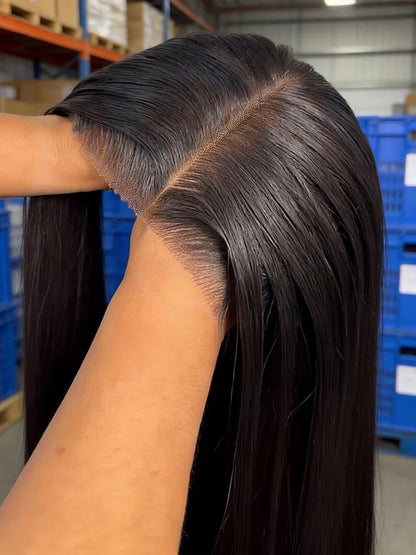 40 Inch Bone Straight Human Hair Wig Brazilian Lace Front Wig