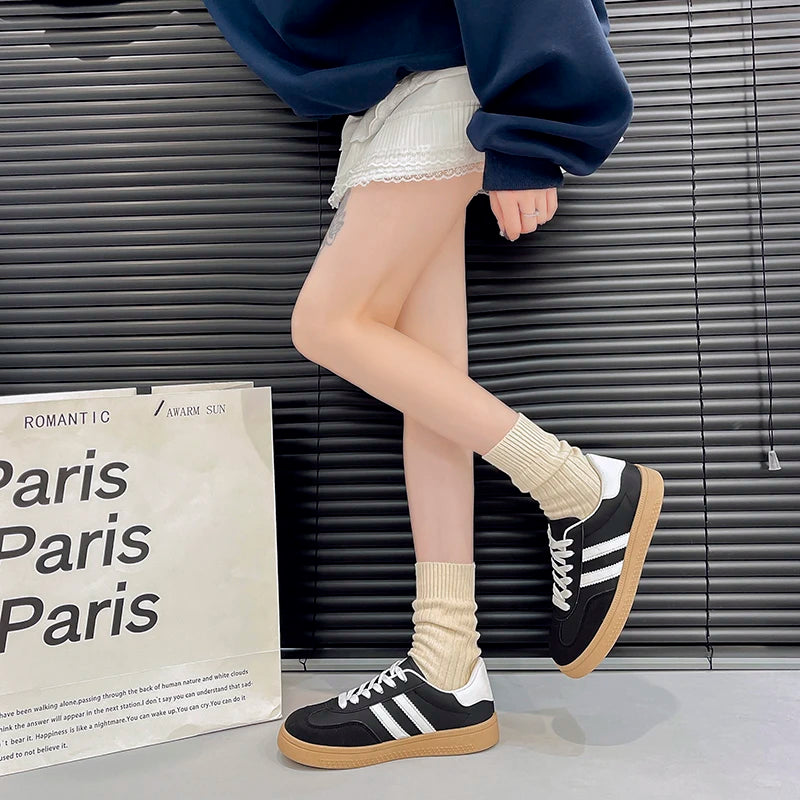 Women Lace-Up Casual Sneakers Breathable Tennis Shoes