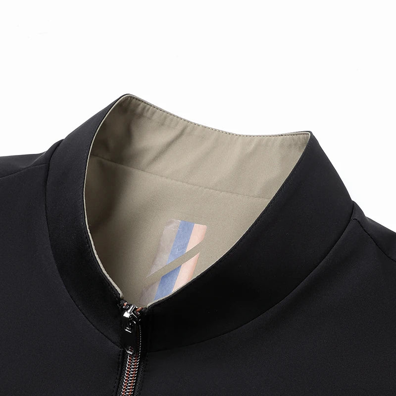 Men's Casual Polyester Jacket for Spring and Autumn
