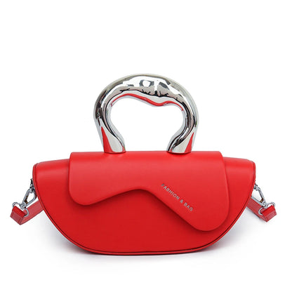 Solid PU Shoulder Bag with Hasp Compartment