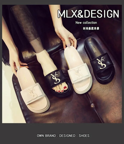 Women's Casual Leather Sandals with Thick Bottom