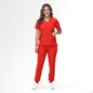 Stretchy V-Neck Nurse Scrub Set Jogger Pants