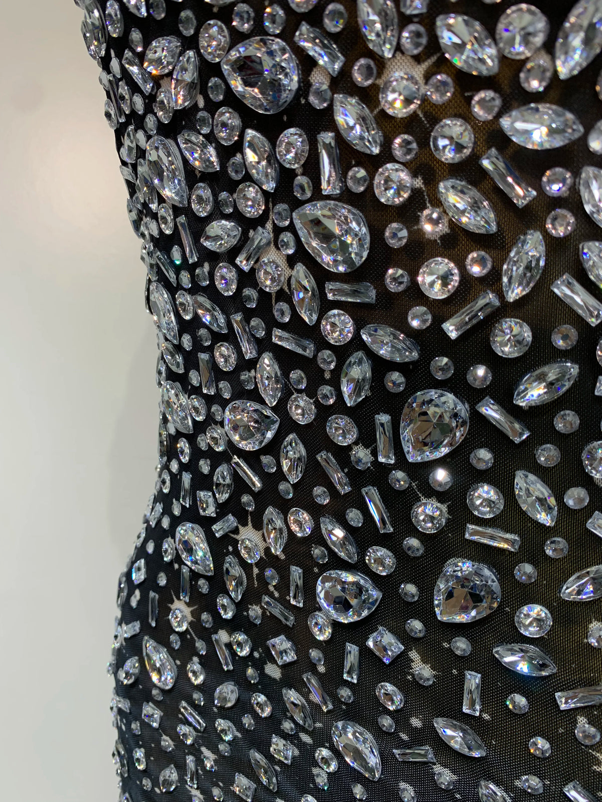 Luxury Rhinestone Mesh Bodycon Dress for Women