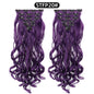 22 Inch Curly Wavy Clip In Hair Extensions Synthetic