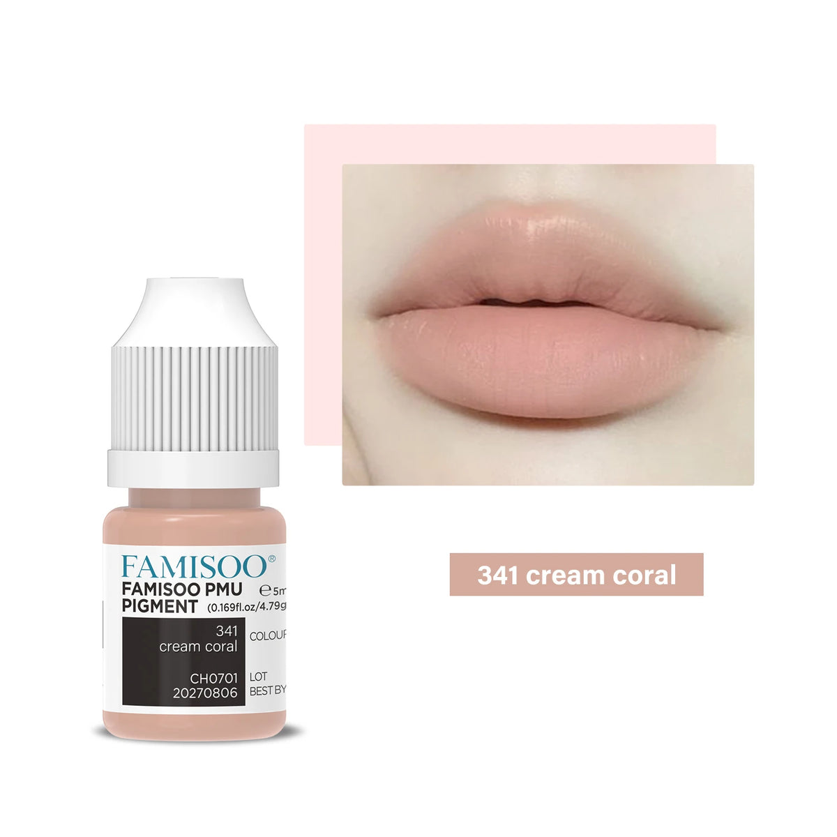 FAMISOO 5ML Permanent Makeup Pigment for Lips and Eyebrows