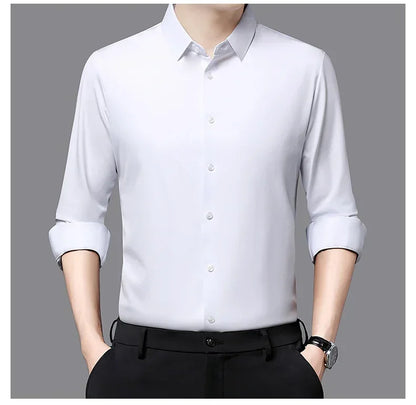 Men's Ultra-Stretch Slim-Fit Long Sleeve Shirt