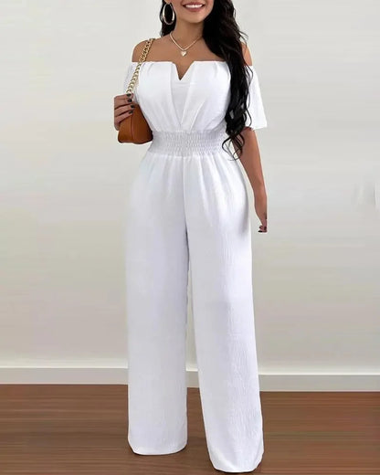 Elegant Off Shoulder Women's Jumpsuit Casual Polyester