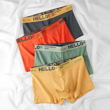 Men's Cotton Boxer Shorts Underwear 4Pcs Set