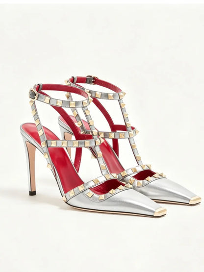 Summer High-Heeled Rivet Women's Sandals