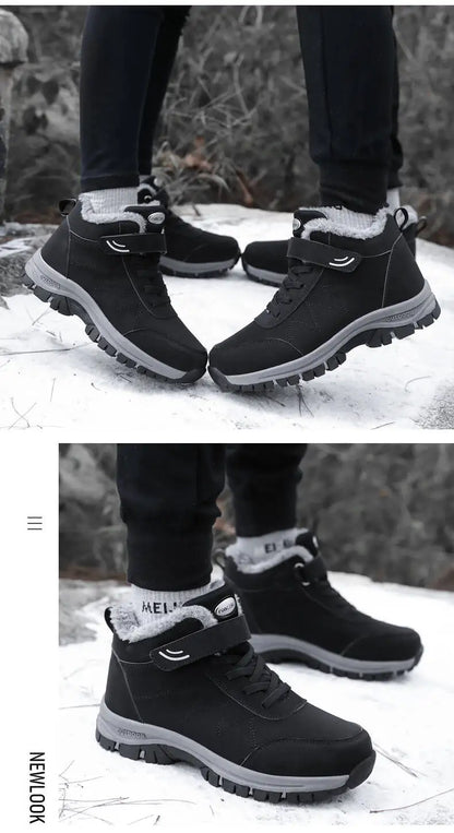 Men's Winter Ankle Snow Boots with Plush Lining
