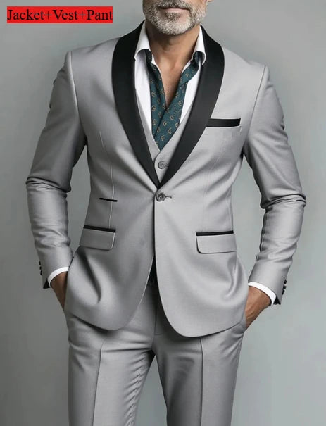 Men Slim Fit Tuxedo Suit for Weddings and Parties