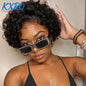 Pixie Cut Curly Lace Front Wig Natural Black 6 Inch