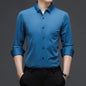 Men's Casual Long Sleeved Shirt in Solid Color