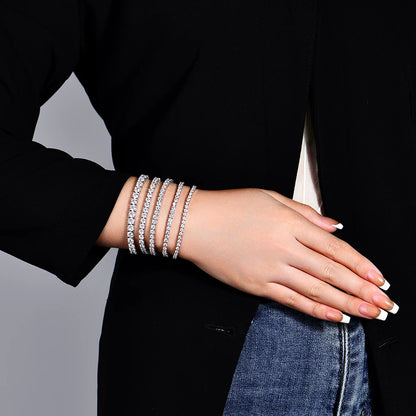 Moissanite Tennis Bracelet Round Cut 925 Silver White Gold