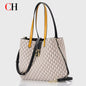 CH Women Monogram Print Shoulder Bag Large Capacity