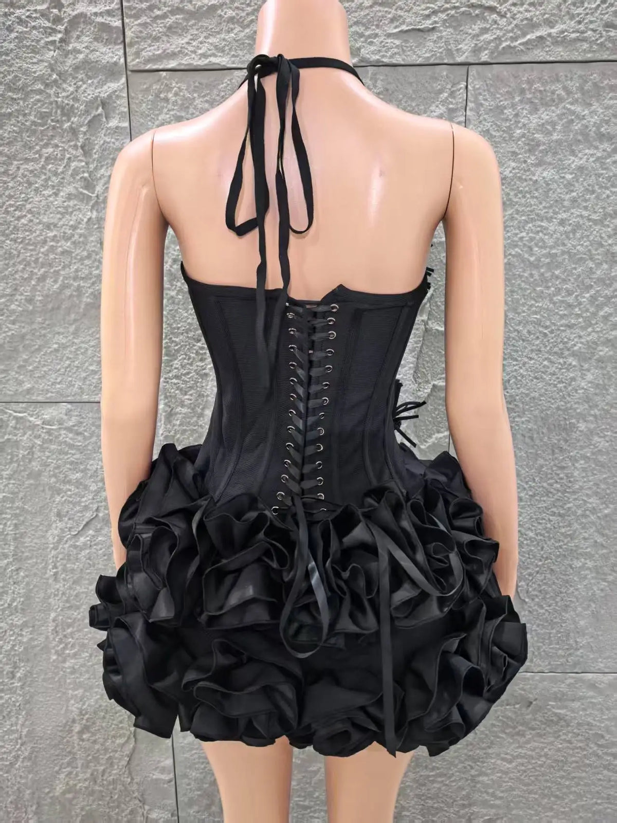 Black Strapless Bodycon Mini Dress for Women