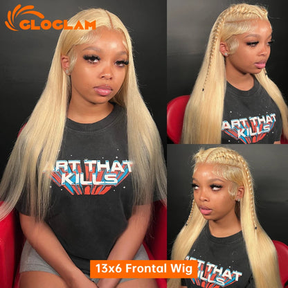 Straight 360 Lace Front Wig Human Hair Blonde 613