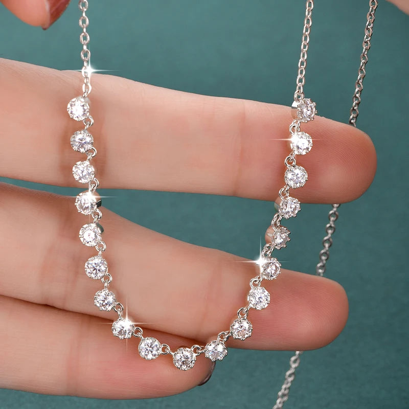 Moissanite Bubble-Style Necklace 3mm D VVS1 14K Gold Filled