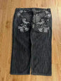Washed Denim Trousers for Men with Micro-Flared Style