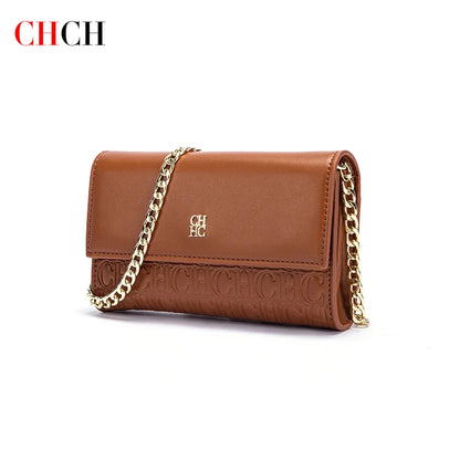 Brown PU Messenger Bag with Magnetic Flip Closure