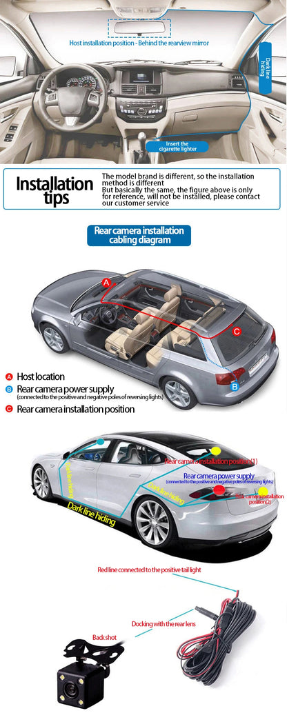 4 Lens 1080P Car DVR Video Recorder with Rear View Camera