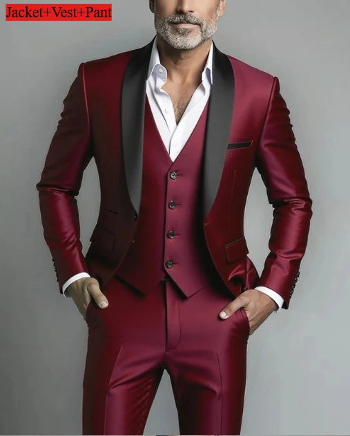 Men Slim Fit Tuxedo Suit for Weddings and Parties