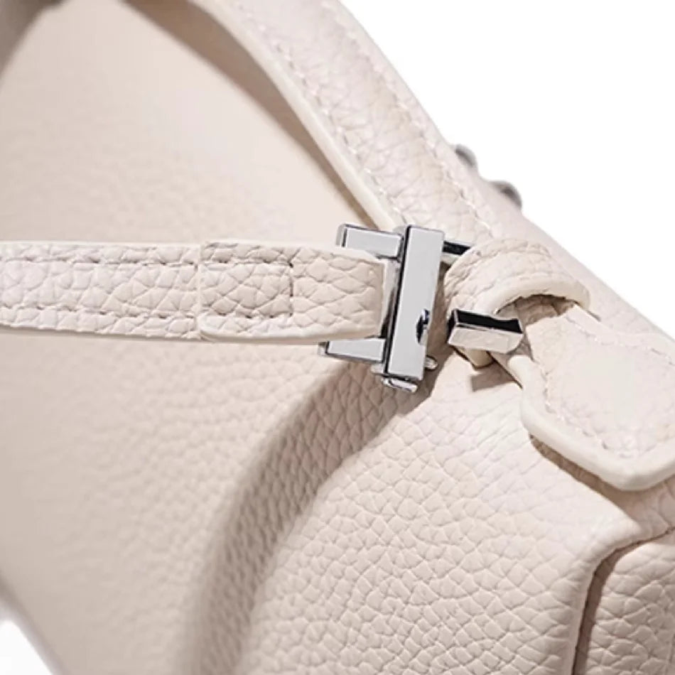 Lychee Grain Patent Leather Shoulder Bag for Women