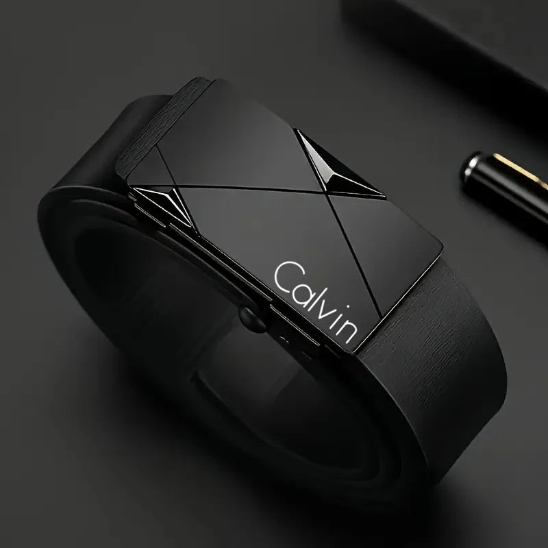 Men's PU Leather Automatic Buckle Belt