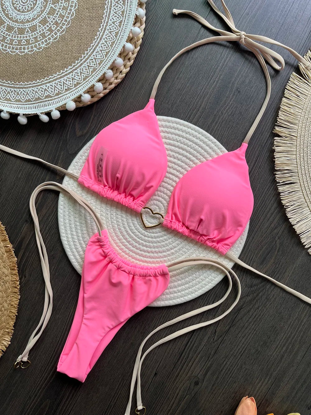 RUOTONSEPT Solid Color Bikini Set Women's Swimwear
