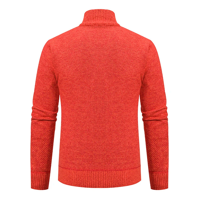 Men's Fleece Zipper Cardigan Casual Sports Coat