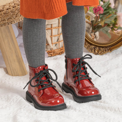 Waterproof PU Leather Children's Lace-up Boots