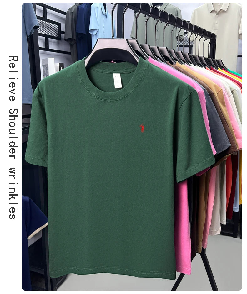 Cotton Men's Short Sleeve T-Shirt Casual Round Neck