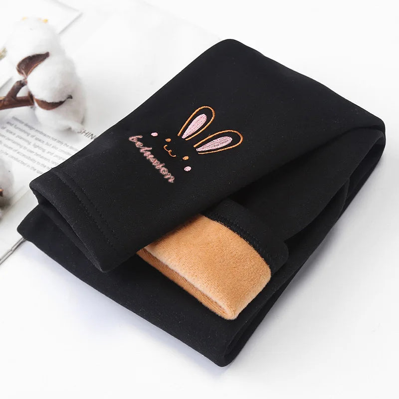 Fleece-Lined Thermal Leggings for Girls