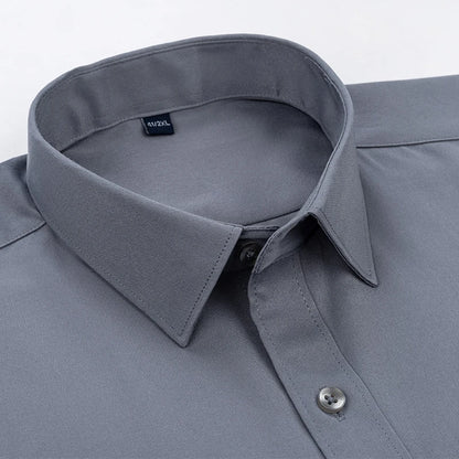 Men's Slim Fit Solid Color White Dress Shirt