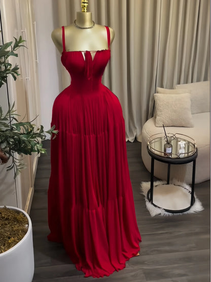 Summer Women Halter Maxi Dress Slim Polyester Beach Party