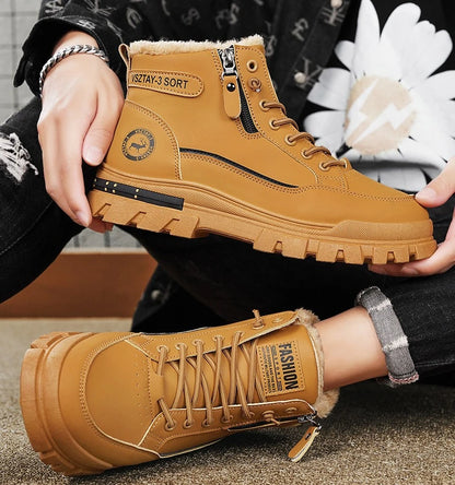 Men's High Top Snow Boots in Plush Cotton