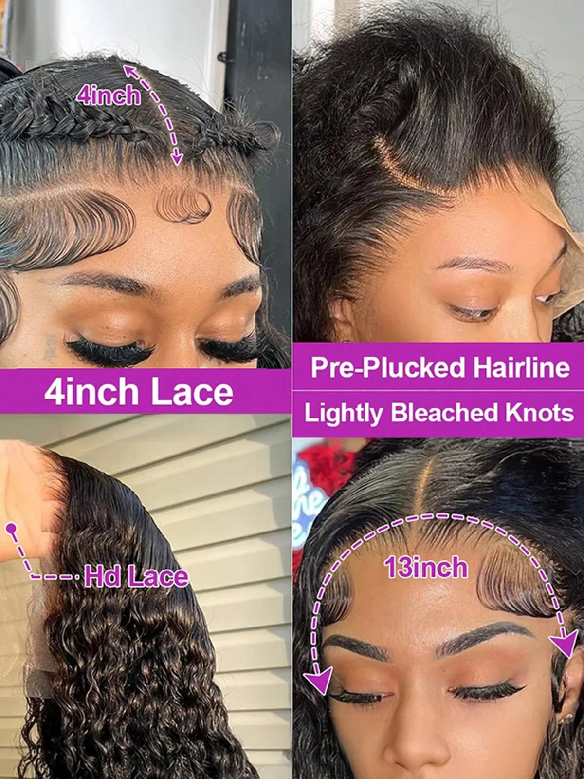 Brazilian Curly Human Hair Wig 13x4 13x6 Transparent Lace