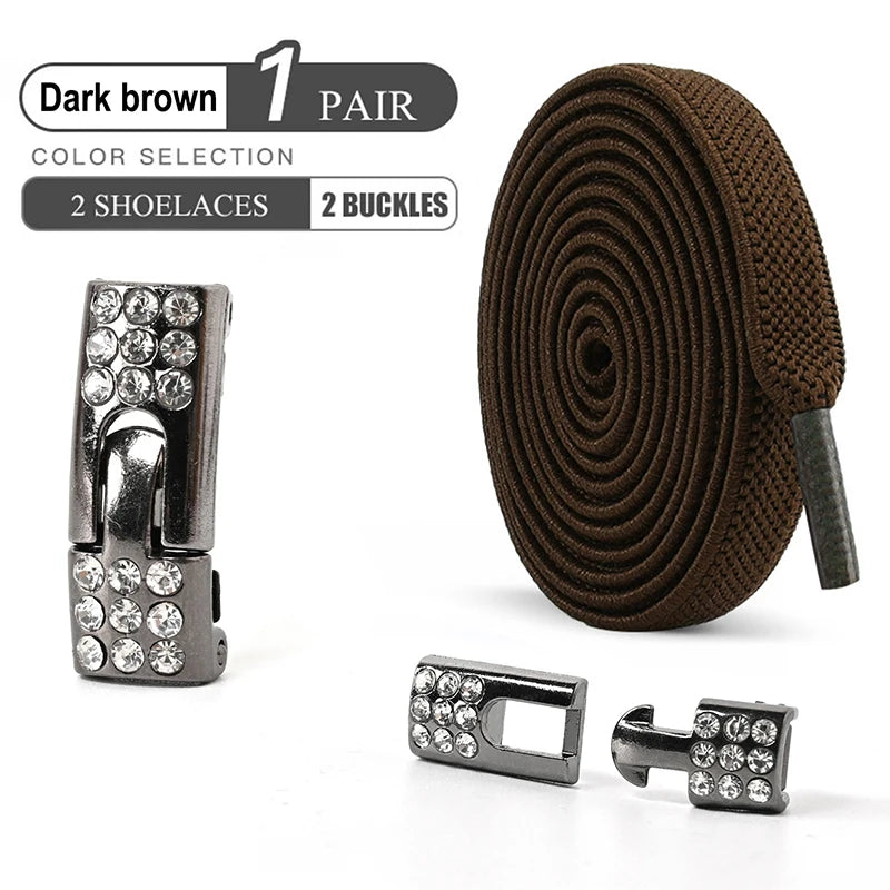 Diamond Buckle Elastic No Tie Shoelaces for Sports