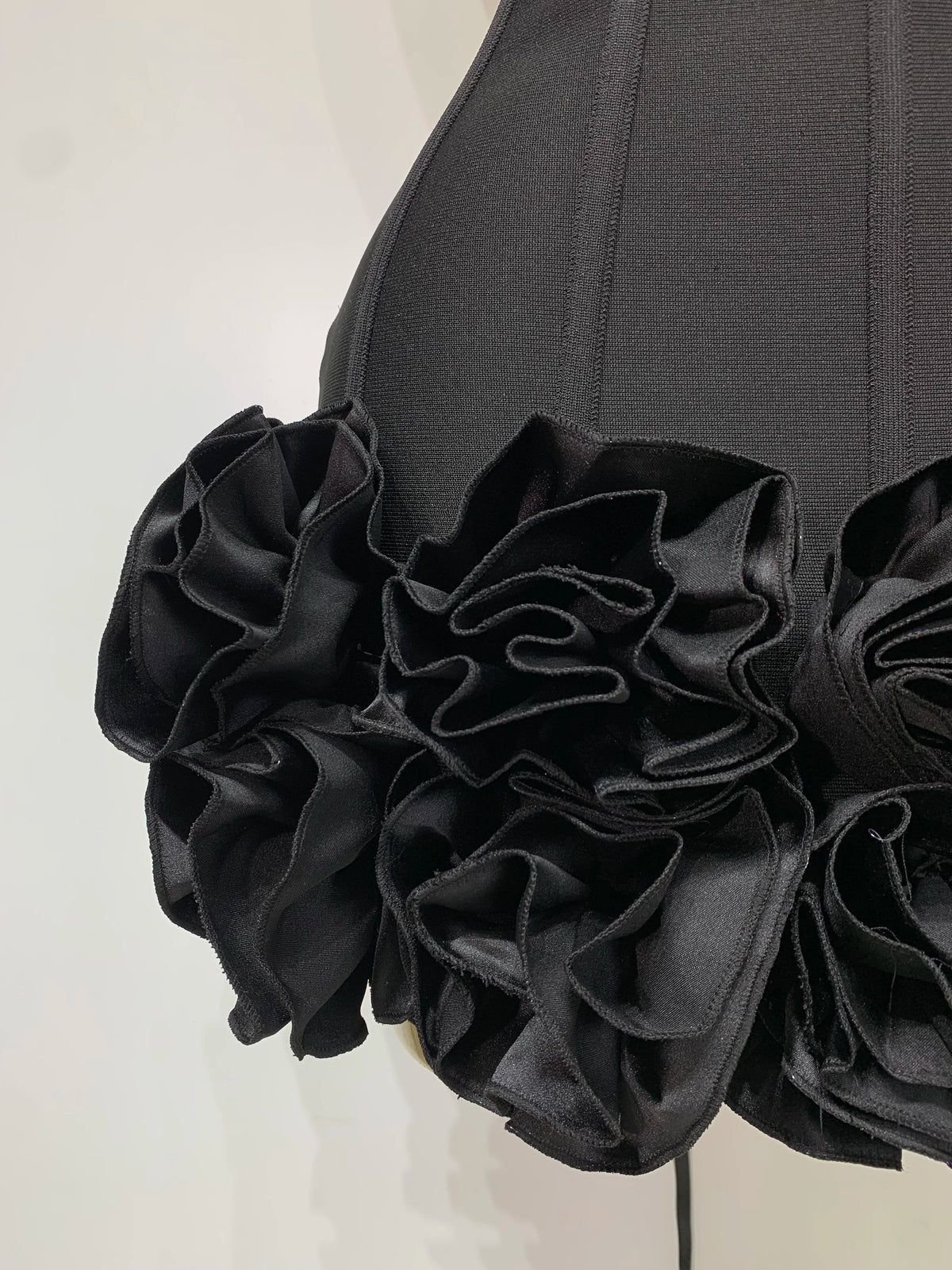 Women Strapless Backless Flower Embellished Mini Dress